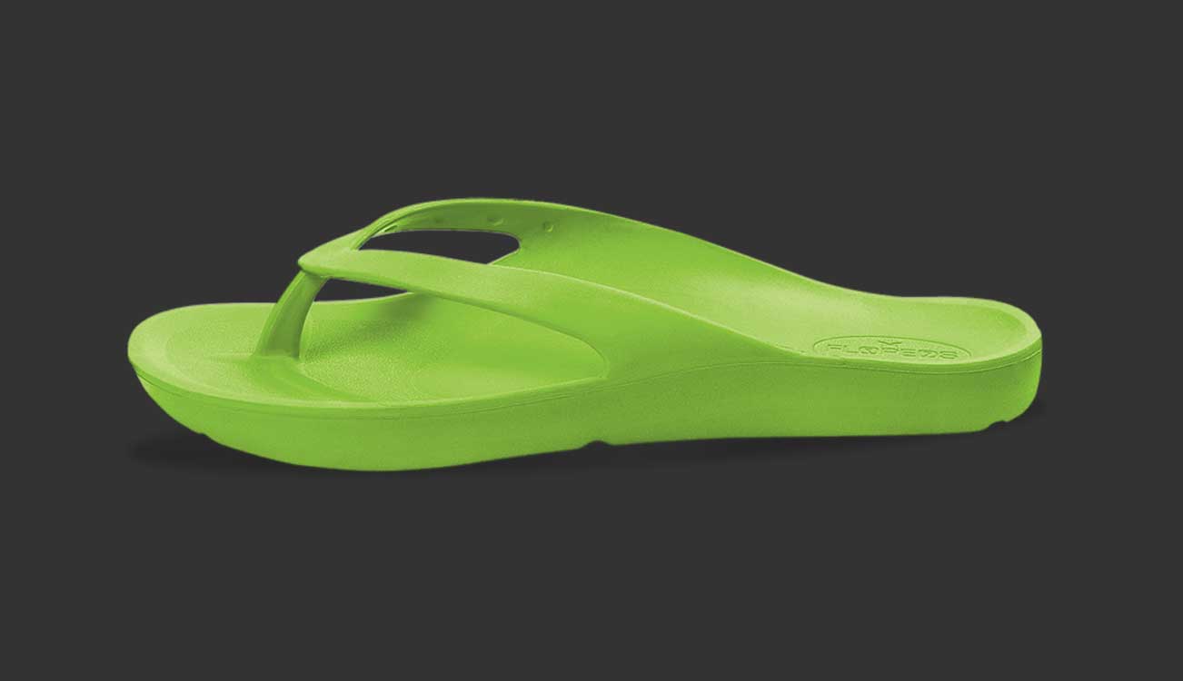 Lime green flip on sale flops